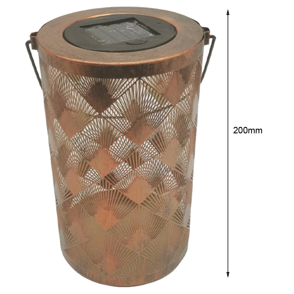 

Solar Powered Lawn Light with Leaves Pattern Hollow Projection Standing Top-handle Greensward Lamp Mental Iron Decor