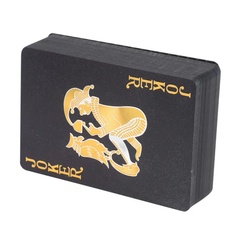 

Waterproof Poker Cards Plastic PVC Playing Cards Perfect for Party and Game Black Foil Poker x