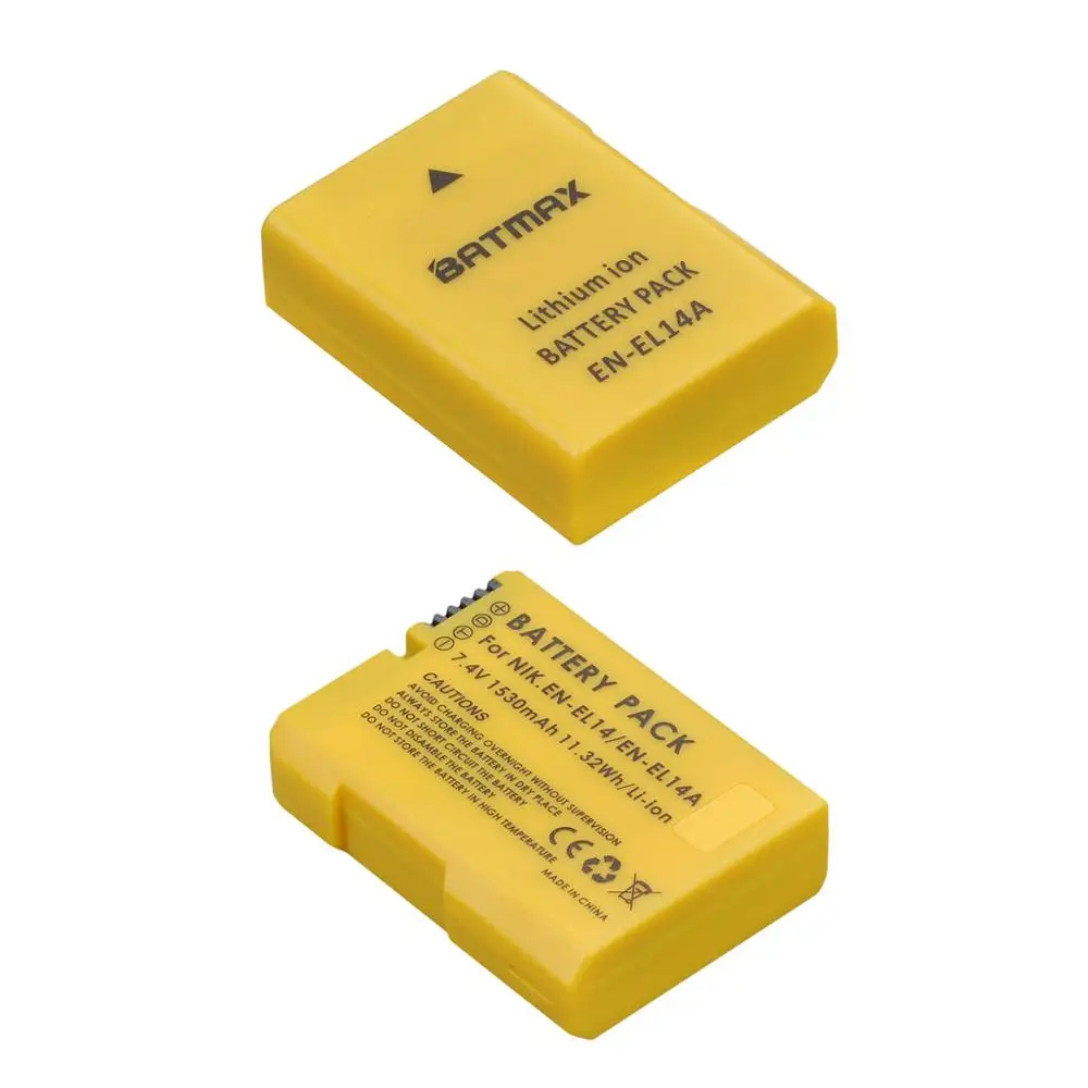 Аккумулятор EN EL14a 1530/EN-EL14 мАч 2 шт. двойное зарядное устройство USB Type-C с ЖК-дисплеем