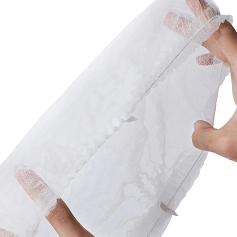 

500 Pcs Disposable Non-Woven Cap White Dust-Proof Strip Hat Daily Necessities Protection Cap Mushroom Cap