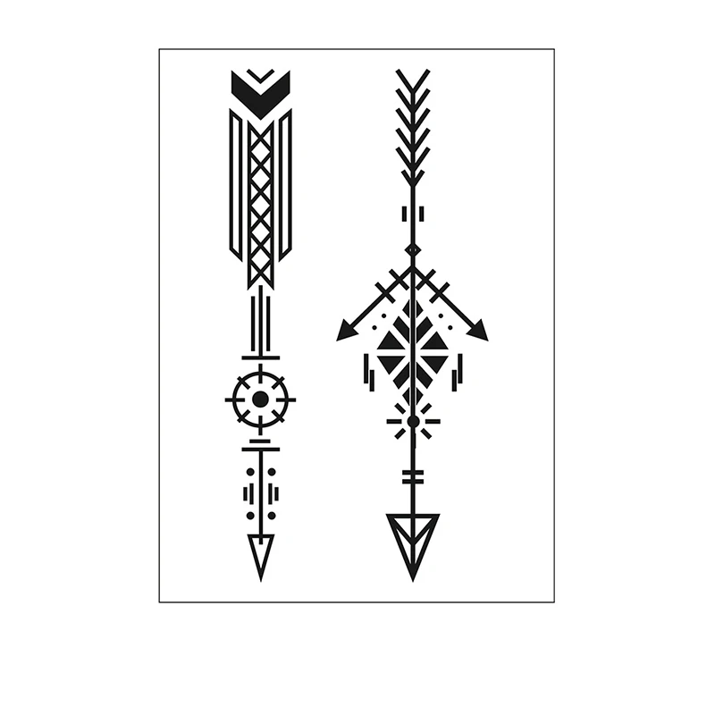 Временные татуировки стикер Тотем Звезда Крест Треугольник геометрический узор