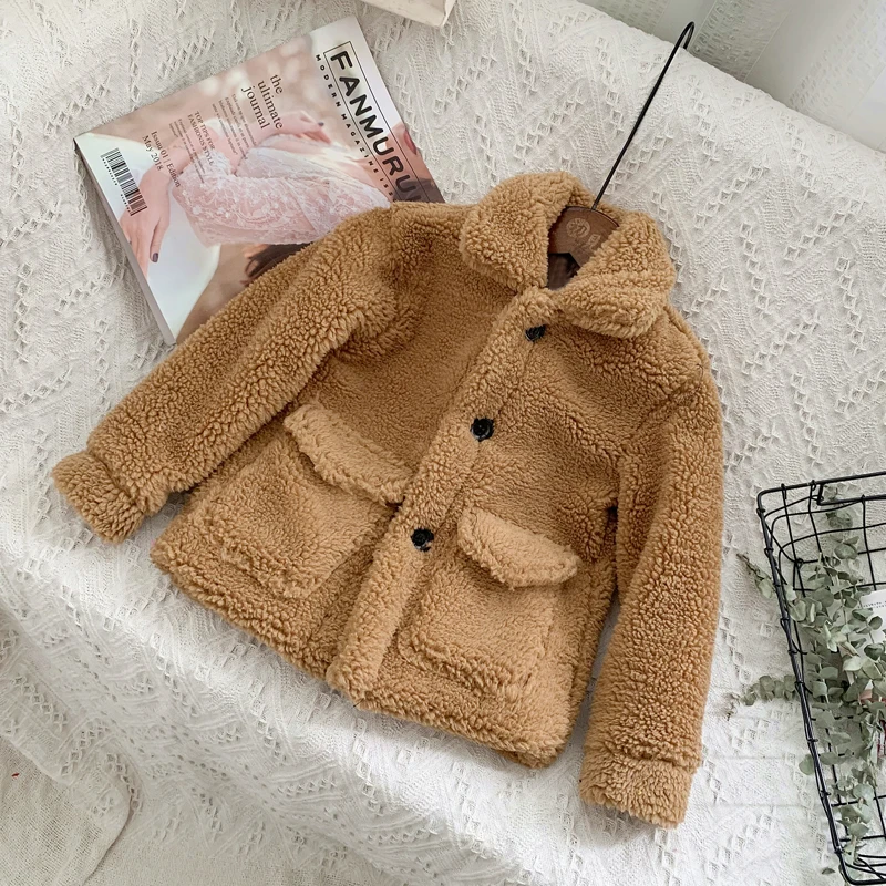 Модное пальто из искусственного меха для мамы и дочки г., повседневная осенне-зимняя шерстяная куртка с мехом, теплая верхняя одежда
