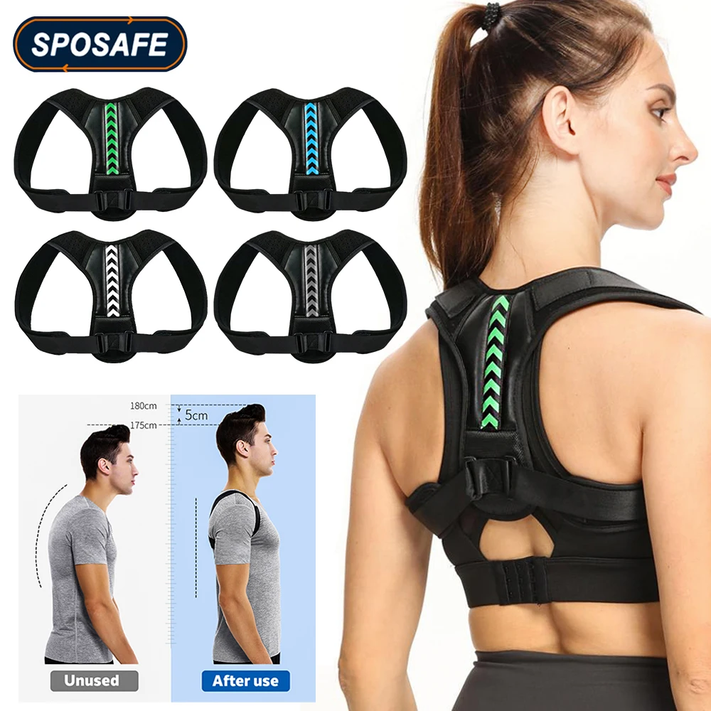 

Adjustable Posture Corrector Belt Upper Back Brace for Clavicle Support and Providing Pain Relief From Neck Back and Shoulder