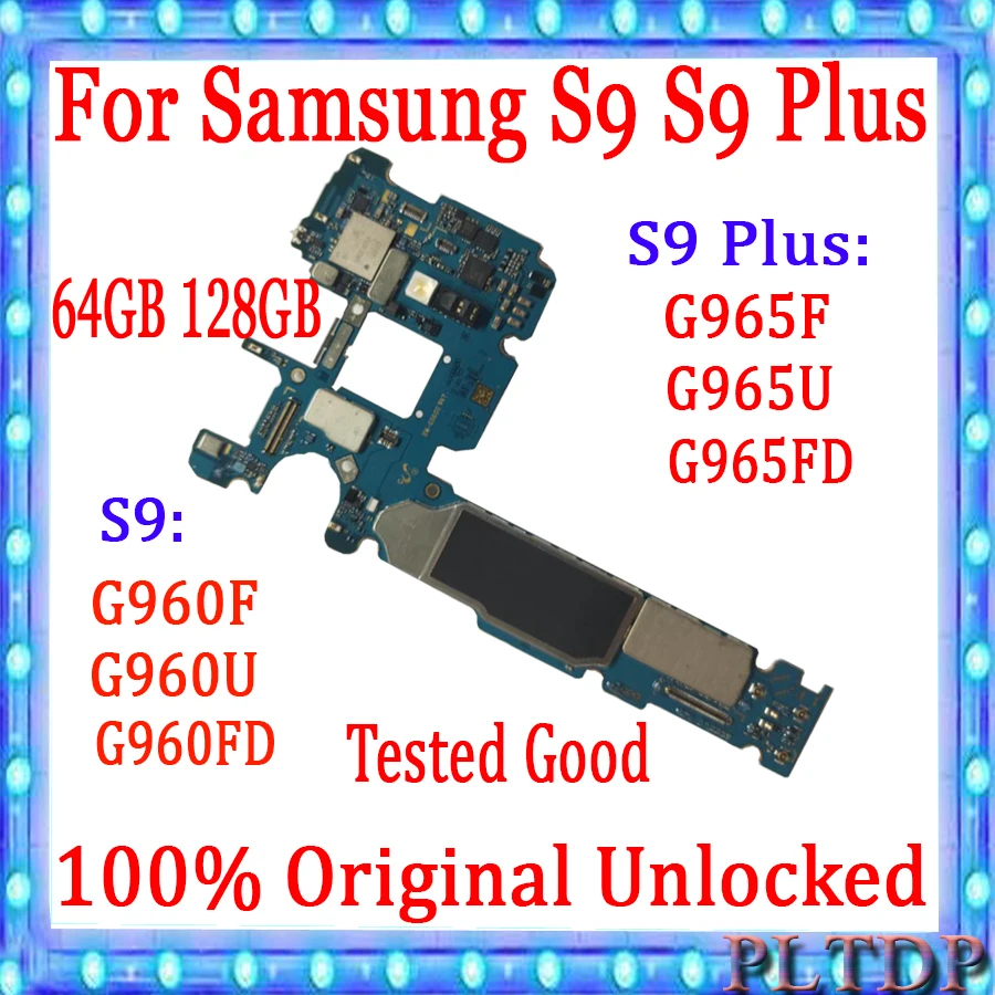 

For Samsung Galaxy S9 PLUS G965F G965FD G965U Motherboard For G960F G960FD G960U Install AOS Logic Board With Chip 64G Mainboard