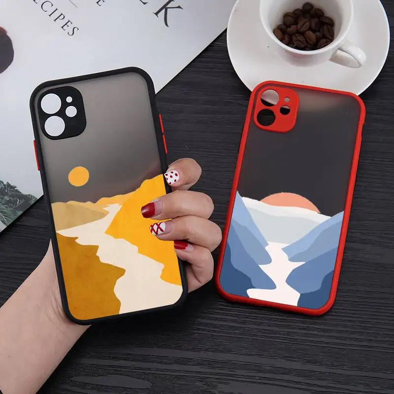 

Geometric art minimalist painting Phone Case matte transparent For iphone 7 8 11 12 13 plus mini x xs xr pro max cover
