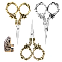 rorgeto 3 54in stainless steel retro daisy tailor scissor with 1pc thimble for diy handmade craft sewing tool accessories