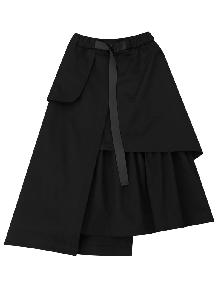 

2021 Women's Long Skirt Spring Autumn Yamamoto Dark Irregular Length Skirt A-line Skirt Medium Length Skirt Plus Size
