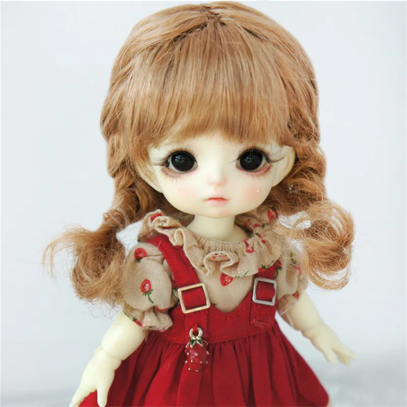 BJD-Peluca de pelo trenzada Retro para mu&ntilde;eca, accesorio de cer&aacute;mica de imitaci&oacute;n, mohair, cabeza de bola, ob11, DIY, 1/8-3