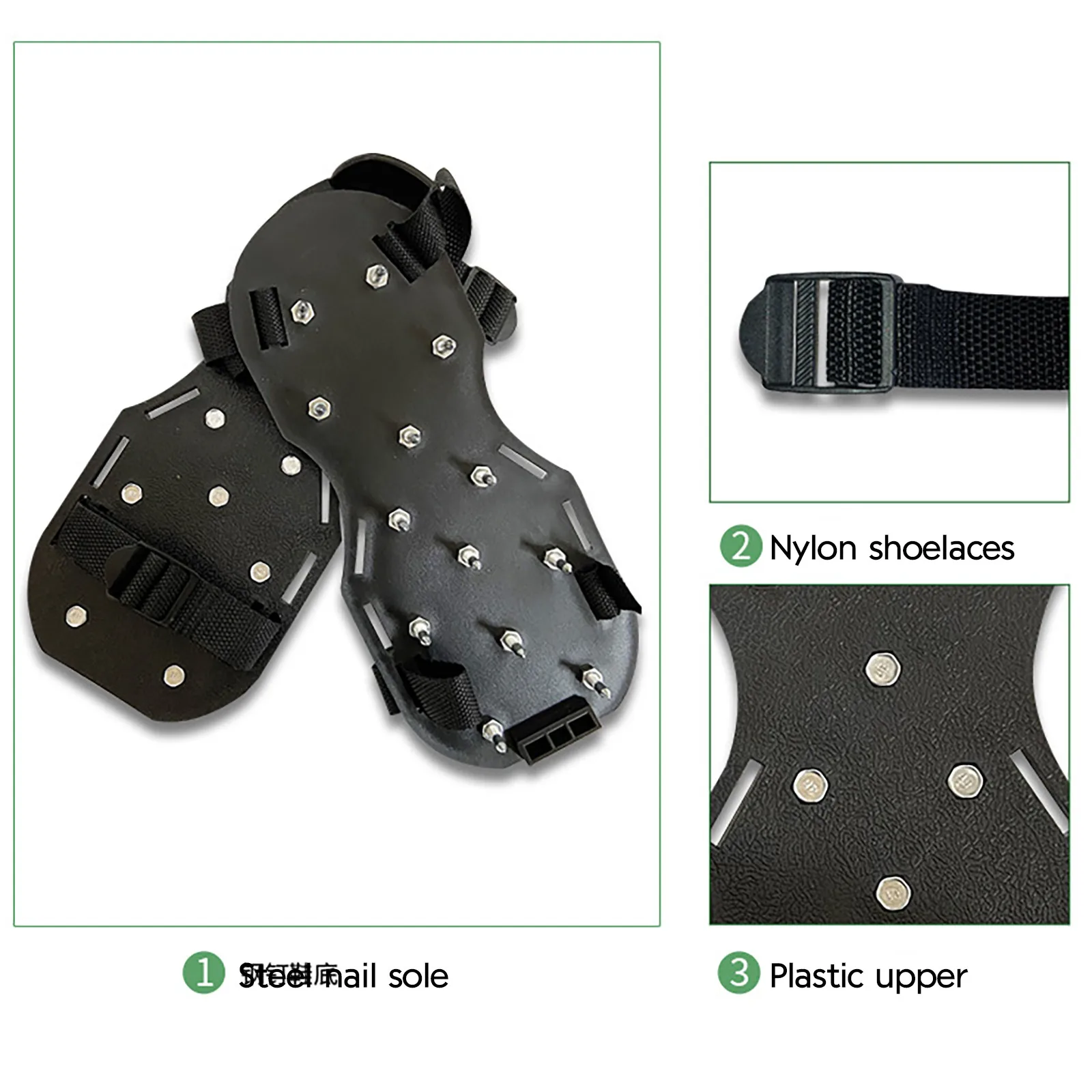 

1 Pair Of Lawn Aerator Sandals Yard Grass Cultivator Scarification Garden Nail Shoes Loosening Aerator Spiky Shoes Garden Tool