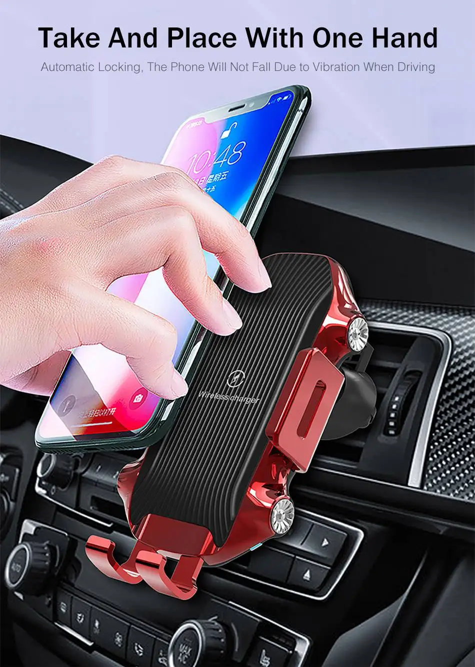 YKZ Qi автомобильное беспроводное зарядное устройство для iPhone Xs Max Xr X samsung S9 10 Вт быстрая Беспроводная зарядка Автомобильный держатель для телефона автомобильное зарядное устройство для Xiaomi