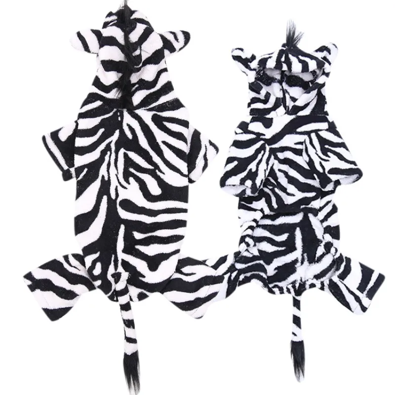 Костюмы для косплея собак на Хэллоуин Зебра Гепард Смешной щенок новая одежда