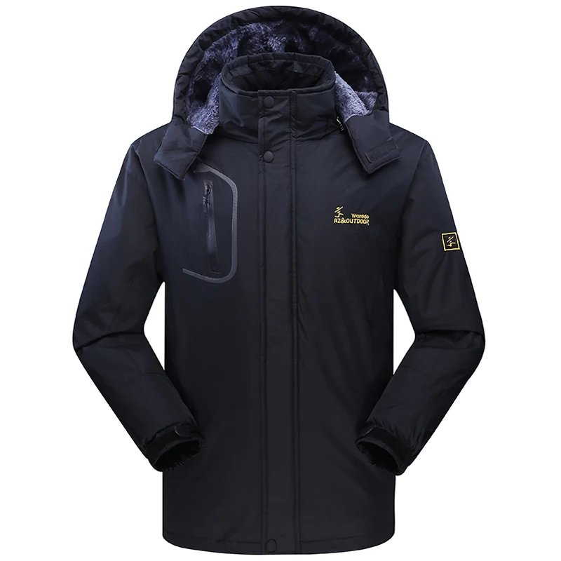 Парка мужская зимняя непродуваемая бархатная Толстая теплая верхняя одежда с