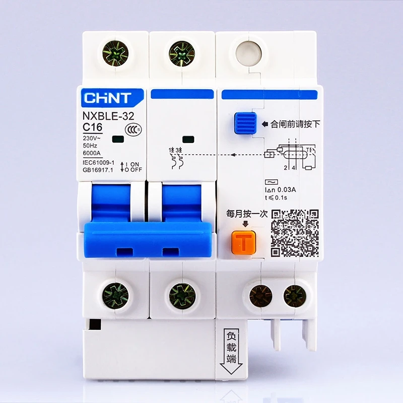 Автоматический выключатель CHINT AC230/400V NXBLE 32 2P C 6 10 16 20 25 32A type защита от