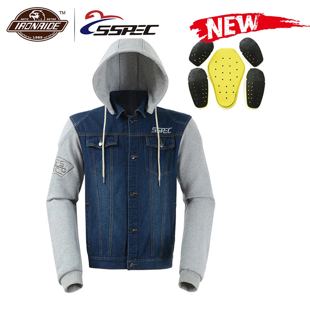 SSPEC мотоциклетная куртка Мужская джинсовая для мотокросса куртки верховой езды