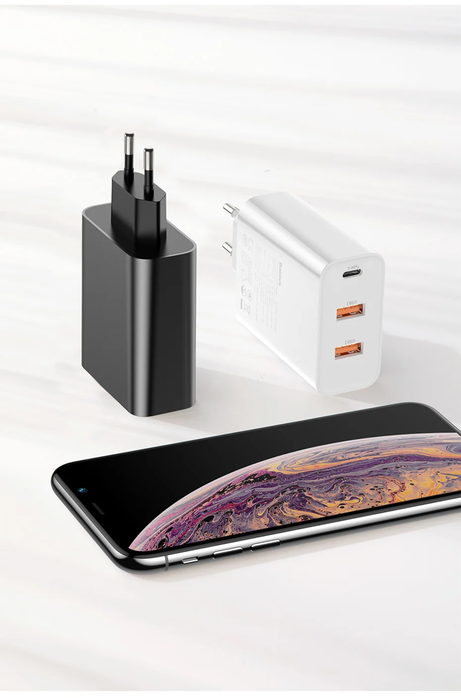 Baseus 60 Вт Быстрая зарядка 4,0 3,0 Мульти USB зарядное устройство для iPhone 11 Pro Max iPad Macbook SCP QC4.0 QC3.0 QC type C PD быстрое зарядное устройство