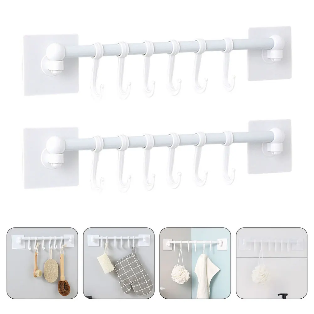 

2pcs Wall-mounted Hangers Kitchen Bathroom Wall Storage Hooks Sundries Hooks