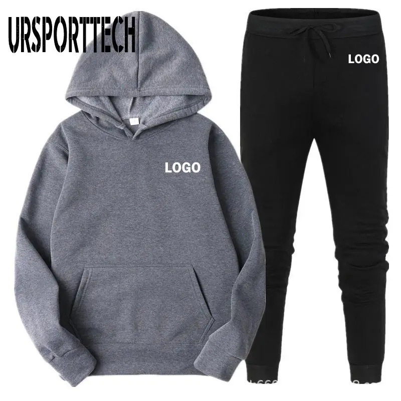 Customized Tracksuit Men Set Autumn Casual Men's Hoodies+Pants Two-Piece Print Your Own Design Tracksuit Trendy Sportswear Sets