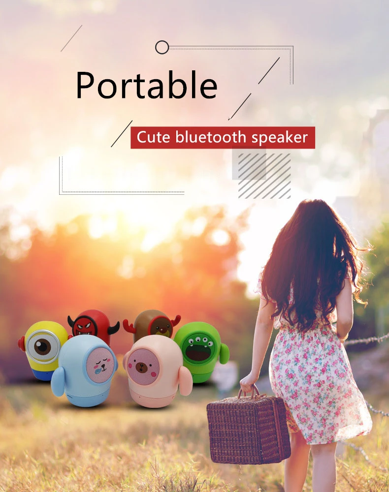 

Wireless Bluetooth Speaker HIFI Sound Quality Microphone 3W HD Music 3D Boutique Creative Cute