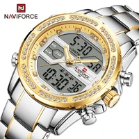naviforce mens digital sports watches waterproof quartz military wrist watch chronograph luminous clock male relogio masculino