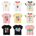 2021 летняя детская одежда для девочек, футболка с короткими рукавами для мальчиков, детские топы, детская мультяшная хлопковая одежда, детские футболки, футболки