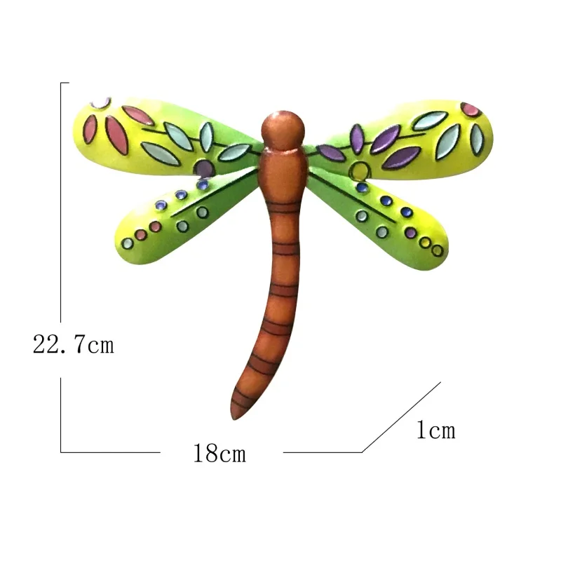 

Iron Dragonfly Wall Sculptures Ornaments Garden Art Decor for Patio Porch Fence Backyard Outdoor Hanging Decoration