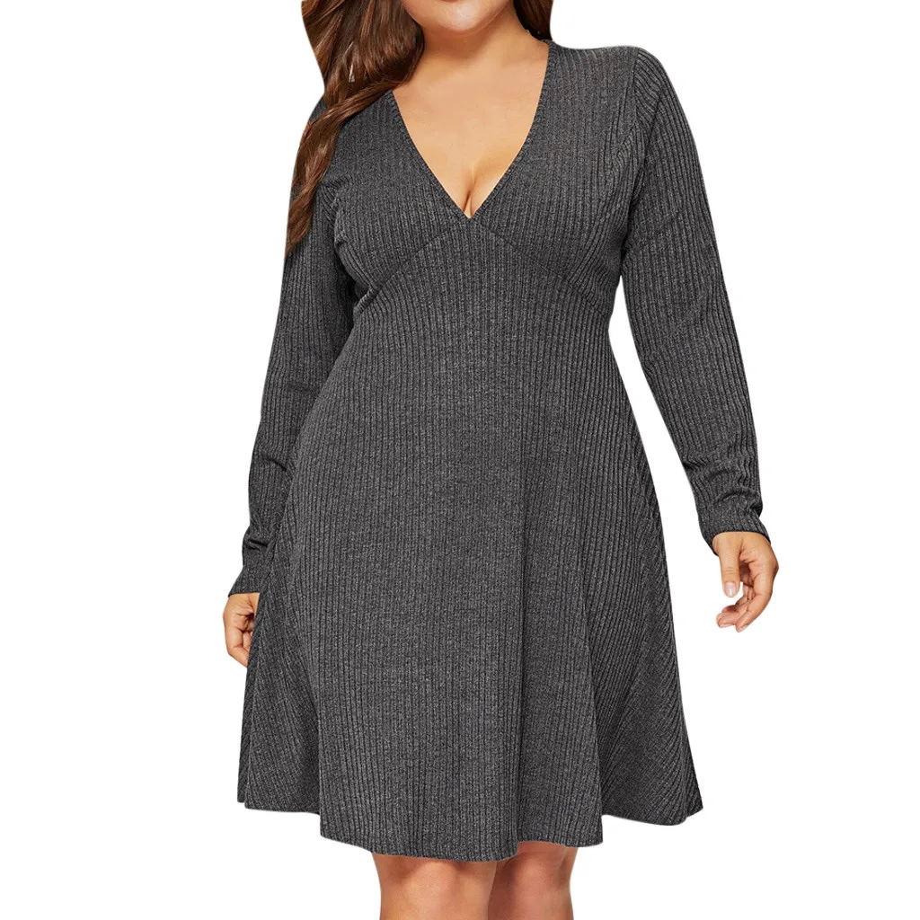 Весеннее трикотажное свободное платье в рубчик для женщин новинка 2020