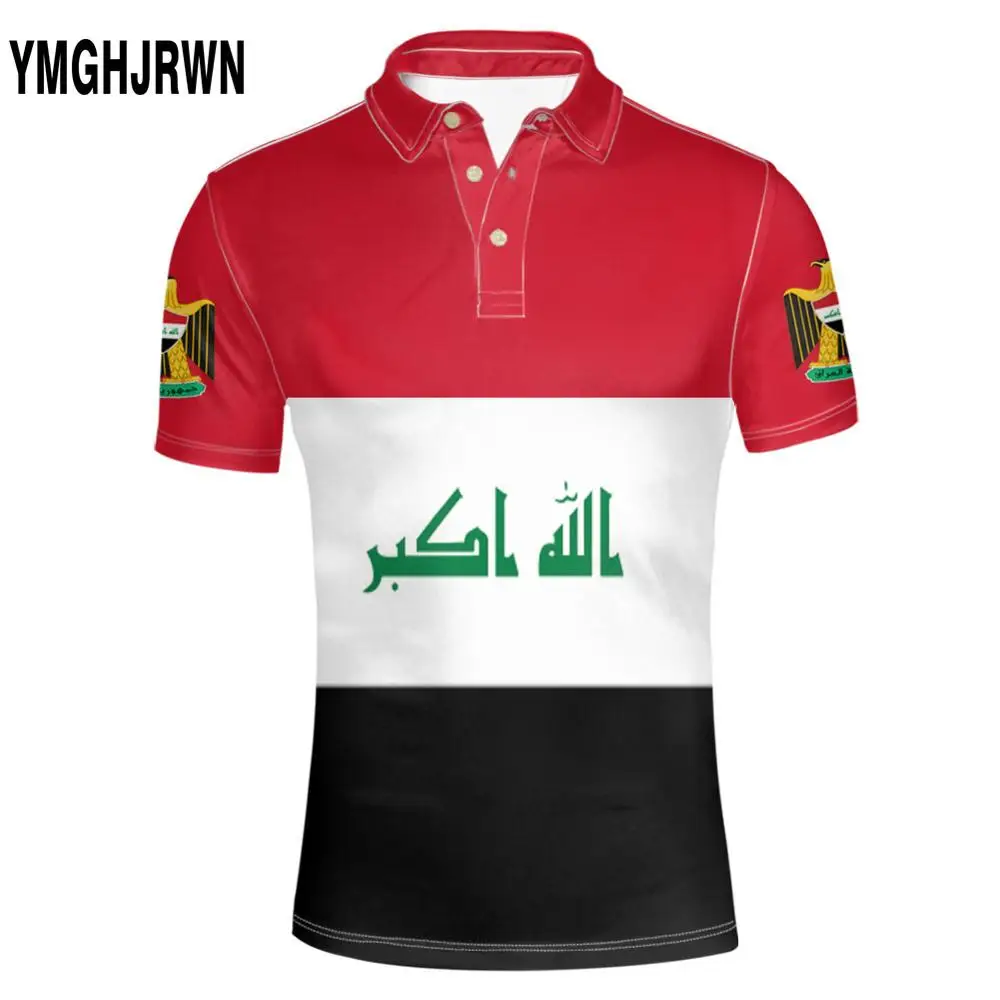 

IRAQ youth diy free custom made name number irq Polo shirt nation flag iq country islam arabic arab print photo clothing