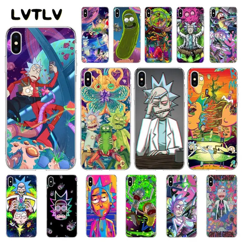 LVTLV мультяшный комикс мем Рик и Морти чехол для телефона iPhone 11 pro XS MAX 8 7 6 6S Plus X 5 5S SE
