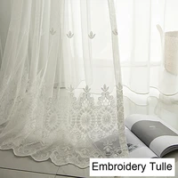 popangel 2021 new arrived high quality polyester modern european white embroidery ready made window tulle for living room