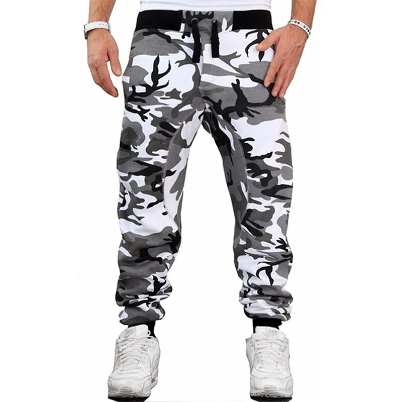 

Camouflage Skateboarding Pants For Male Fashion Casual Slim Pants Mans Middle Waist Fitness Pants Trousers For Men
