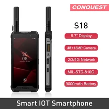 CONQUEST teléfono inteligente S18 versión Global, móvil resistente, Android 8,1, 4G, LTE, IP68, impermeable, huella dactilar, identificación facial (4)