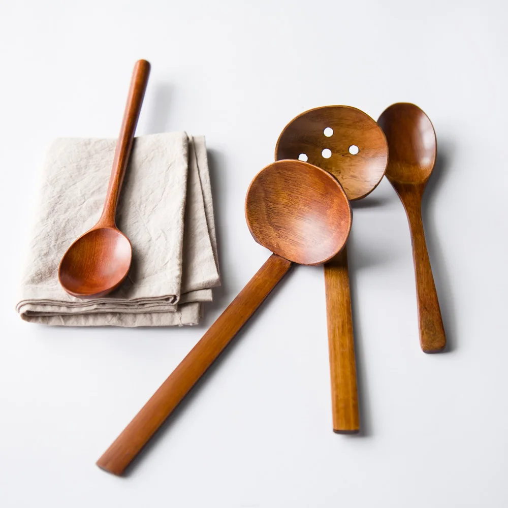 Деревянная маленькая ложка перемешивающая посуда для молока кофе длинная ручка