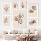 Ботанический кактус Monstera тропический лист абстрактные настенные художественные принты Холст Картина скандинавский плакат Декор картинки для гостиной