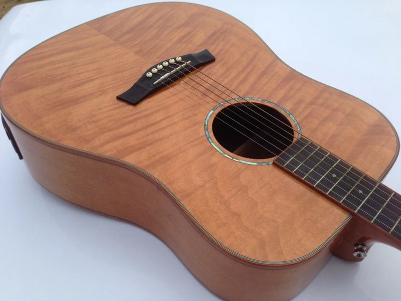 Акустическая электрогитара 41 дюйм flame maple top эквалайзер с тюнером высокоглянцевая