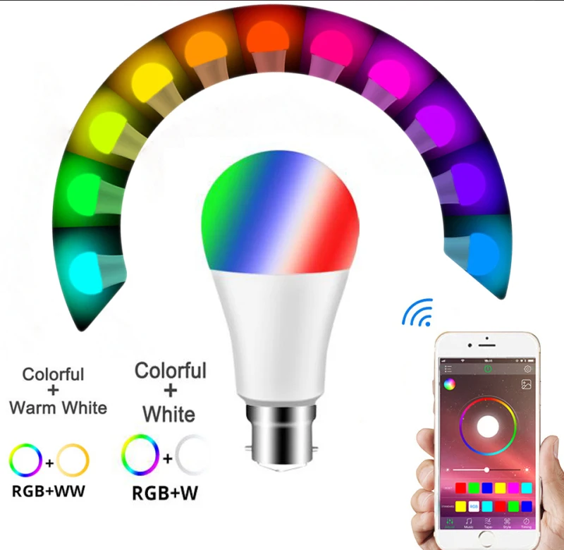 

15 Вт умный светильник лампочка LED RGB светильник с регулируемой яркостью, домашний умный Управление с помощью приложения Управление лампа та...