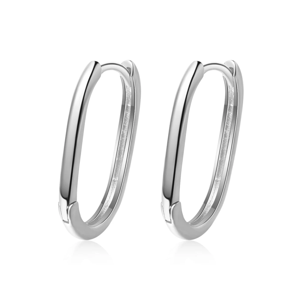 Женские гладкие серьги из серебра 925 пробы с фианитами | Украшения и аксессуары