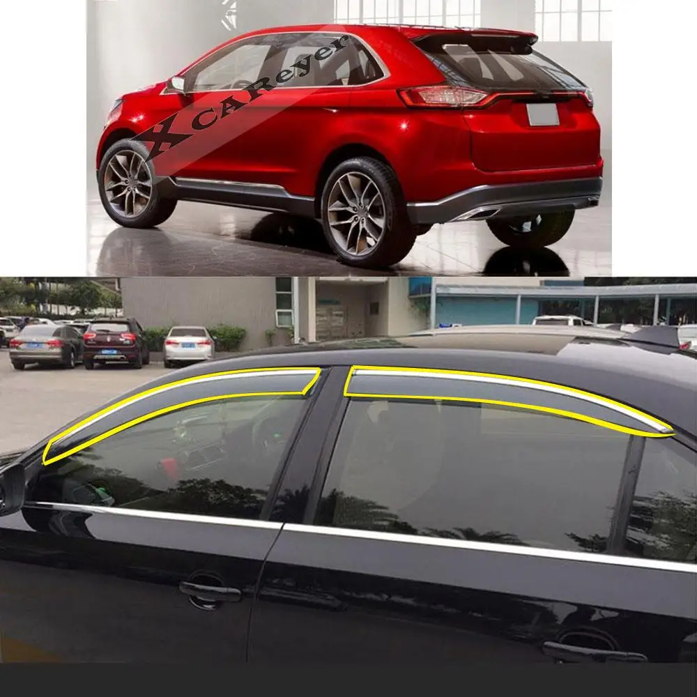

Car Body Styling Sticker Plastic Window Glass Wind Visor Rain/Sun Guard Vent Smoke Protector Parts For Ford EDGE 2009-2014