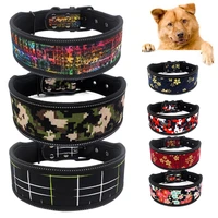 pet product cute pet dog collar flower line print reflective adjustable pet dog puppy collar soft neck strap pet dog collar soft