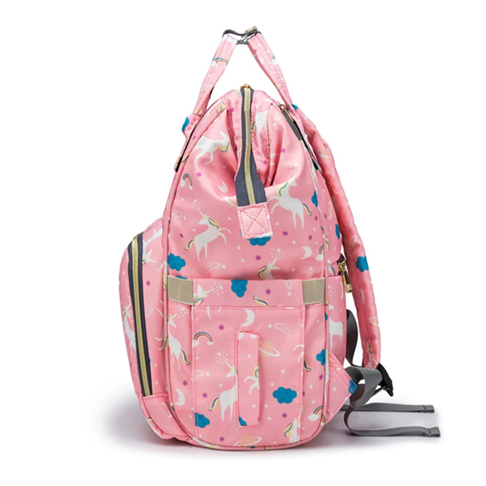 Waterproof Diaper Bag Backpack Luiertas Multi-Function Large Capacity Travel Backpack Nappy Bag Unicorn Print Baby Bag for Mommy