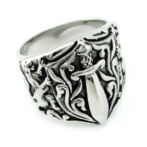 Кольцо из нержавеющей стали 316L для мужчин Винтажное кольцо с изображением