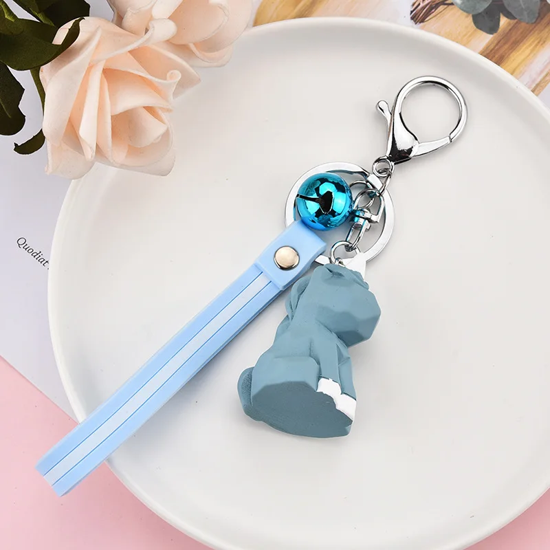 

New Fashion Cute Resin Simulation Three-dimensional Animal Fox Creative Cartoon Mobile Phone Bag Car Pendant Fun Keychain Gift