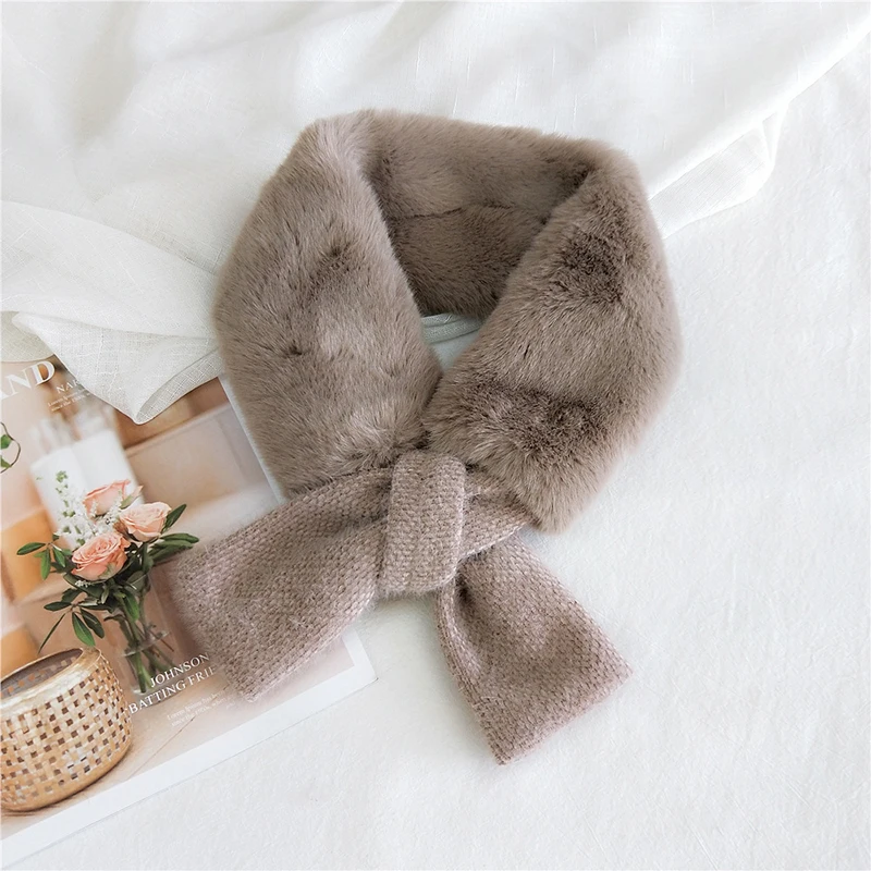 Новинка зимние теплые удобные шарфы из искусственного меха женские толстые на