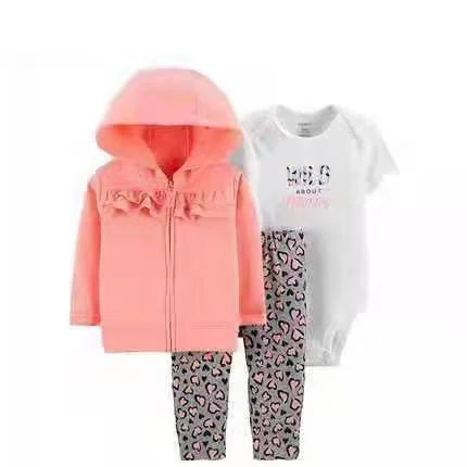 

Baby one-piece long-sleeved sweater three-piece spring and autumn thin casual pants suit 0-2 years old boys and girls