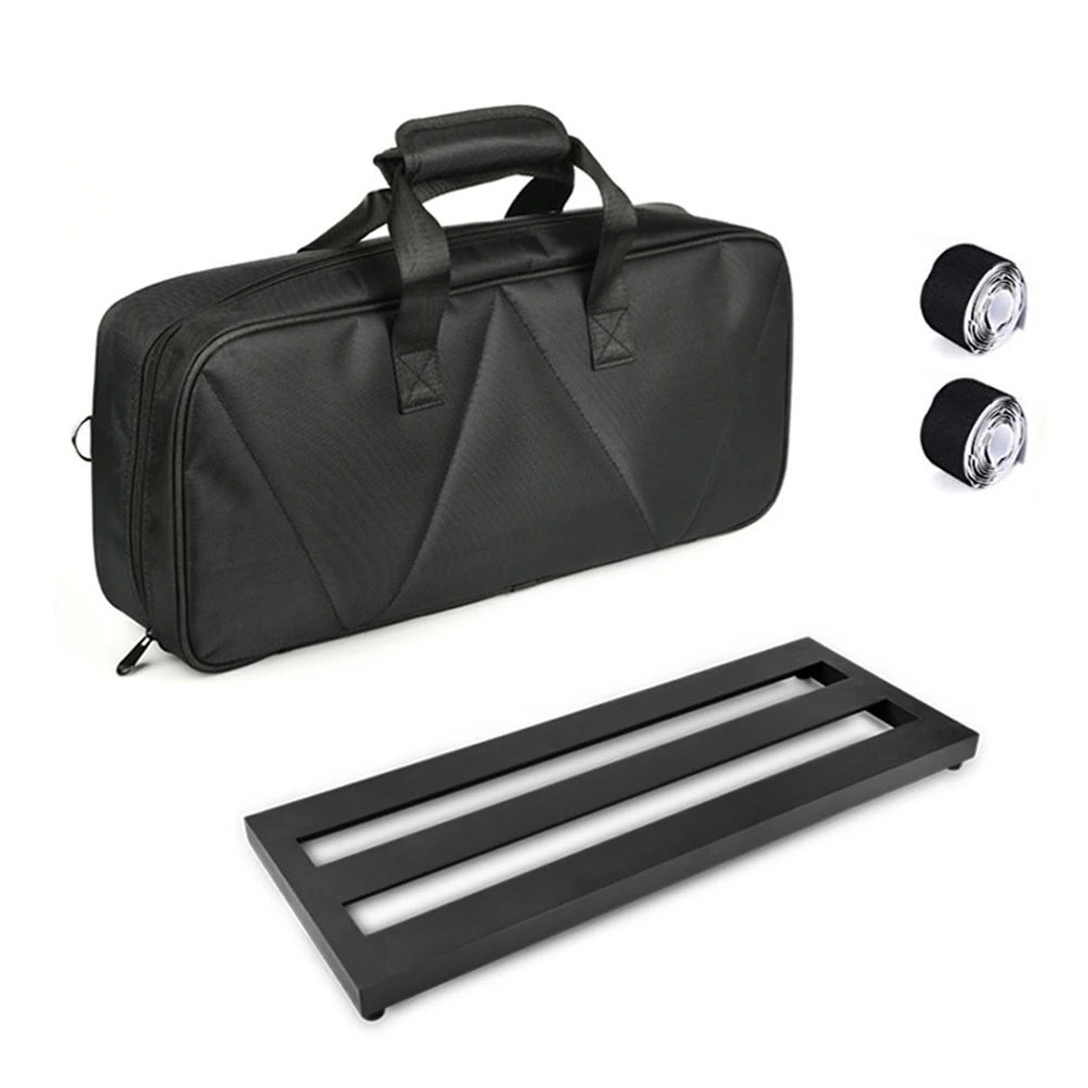 

Medium Size Guitar Effect Pedal Board Aluminum Alloy Pedalboard 19.7×7.5 Inch with Carrying Bag