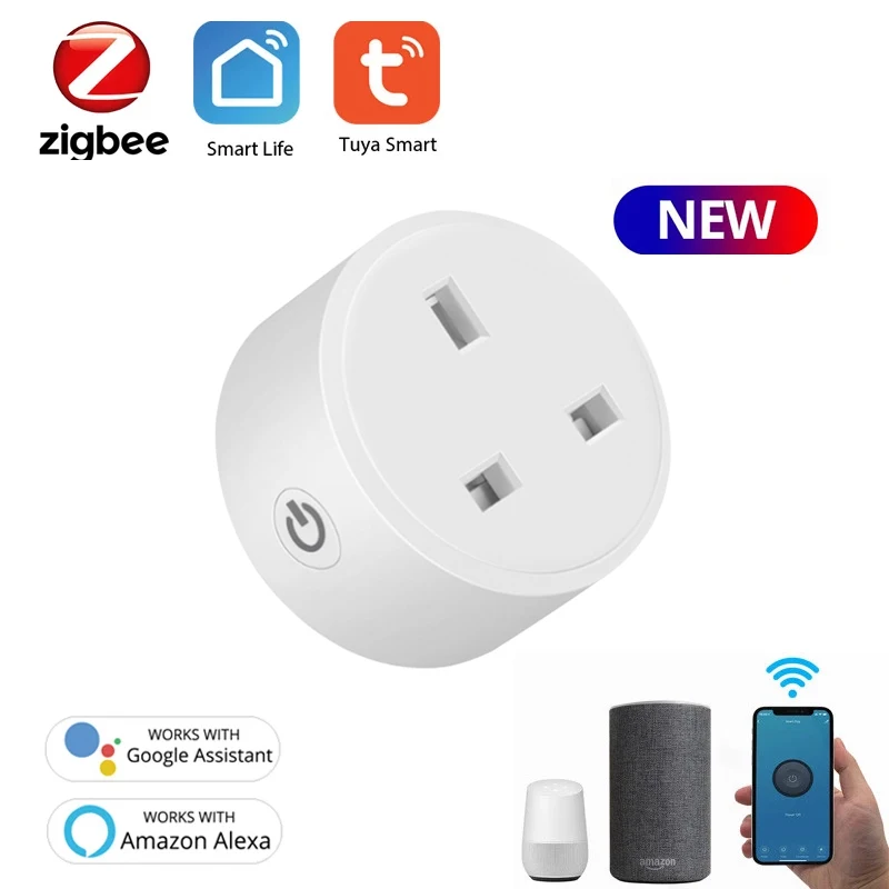 

15A ZigBee3.0 Smart Plug UK Socket 110-250V Timer Socket Smart Home Wireless Plug Compatible Alexa Google Home Assistant