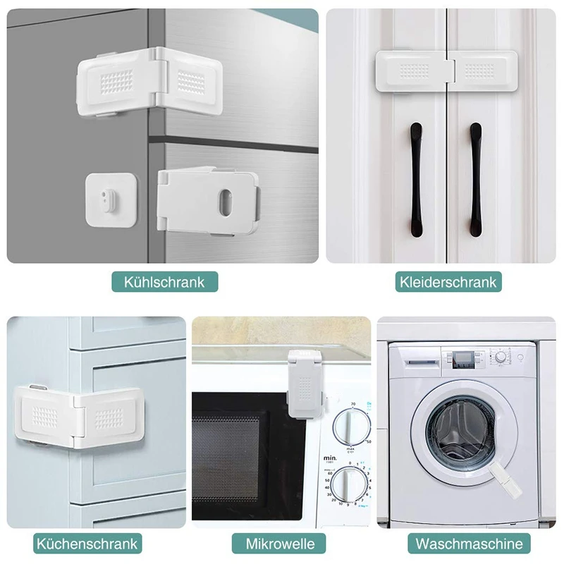 

10 Pieces Child Lock Cabinet, Baby Drawer Lock Baby Cabinet Lock, Child Door Lock Strong Adhesive Without Drilling