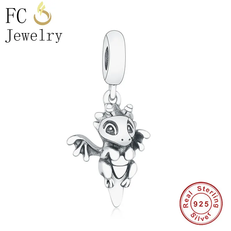 FC ювелирное изделие, браслет Pandora, 925 серебро, Bobot, рыба, ангел, медведь, кошка, красная эмаль, чип, чашка пони, бусина, Berloque - Цвет: FC1237