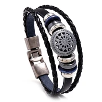 new accessories mens woven cowhide bracelet simple student couple jewelry