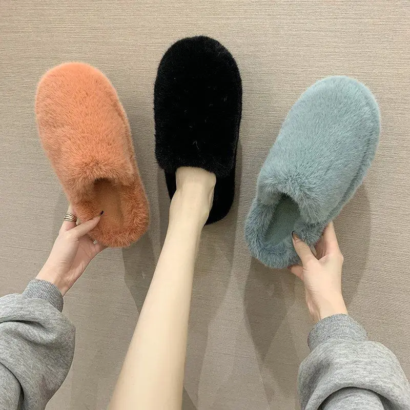 

2021Winter Fashion Women Casual Solid Warm Indoor And Outside Home Slippers Ladies Sandalia Sandals Cotton Shoes