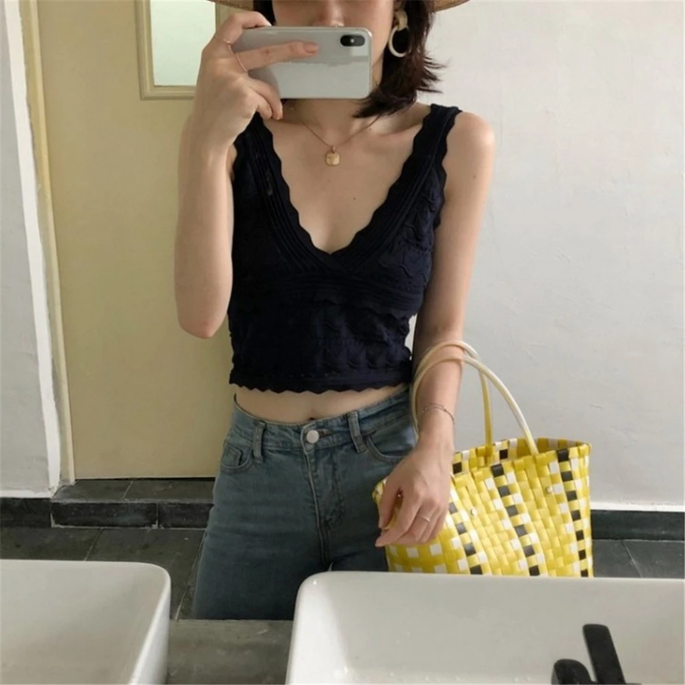 Женский сексуальный трикотажный короткий топ бюстье многоцветный Летний Тонкий